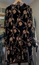 Tommy Hilfiger Chiffon Lined Burnout Dress Gold/Black size 8