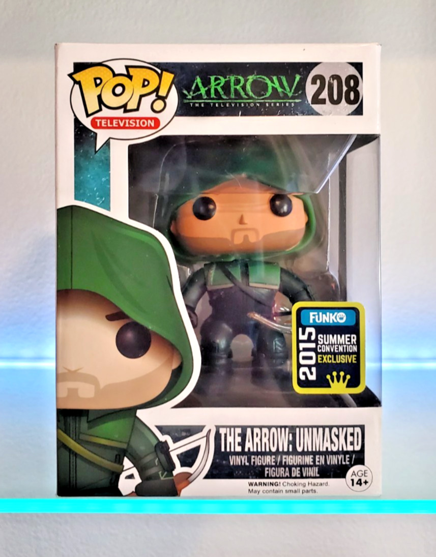 Funko Pop! ARROW: The Arrow: Unmasked (2015 Summer Convention) #208 🔥 **AGED**