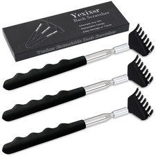 3 Pack Extendable Back Scratcher, Stainless Steel Portable Telescoping Back