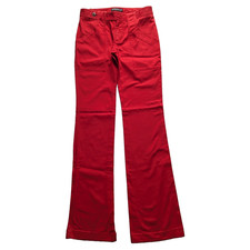 Dolce & Gabbana Trousers UK 6 IT 36 Red Cotton Stretch Slim Y2K Flared Italian