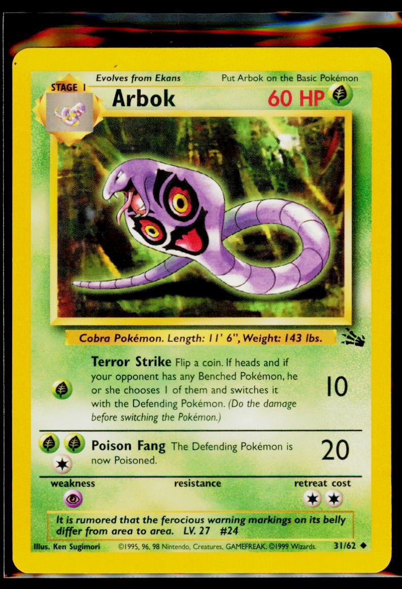 Pokémon TCG - Fossil - Unlimited - Arbok 31/62 NM
