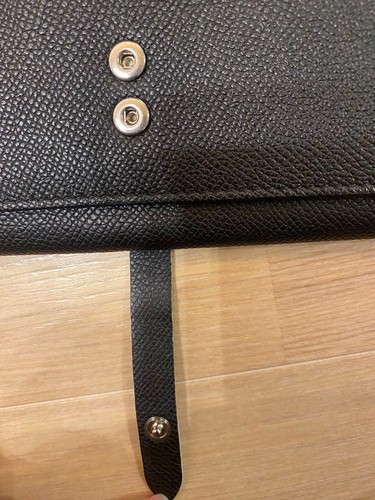 CELINE Black Wallet on Chain Shoulder Bag Gold Logo 20cm Dust Bag Card Auth - 第 14/24 張圖片