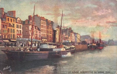 TUCK FOREIGN POSTCARD FRANCE LE GRAND QUAI   GD PLUS VERY GD
