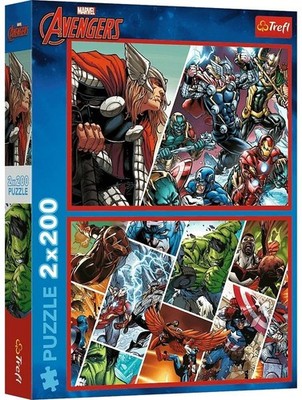 NEW Trefl Jigsaw Puzzle 2x200 Pieces Marvel Avengers Defenders Of The World