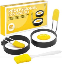Egg Ring for Frying Eggs and English Muffin - Round Egg Shaper Mold with Anti-sc
