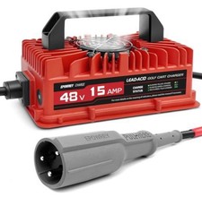 15 AMP 48 Volt Golf Carts Battery Charger for Club Car 3-Pin Round Plug,for Lead