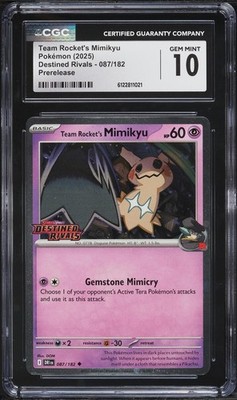 CGC 10 Team Rocket's Mimikyu Prerelease Destined Rivals 2025 Pokemon Card #087