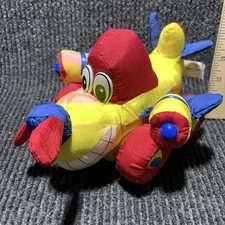 Trendmasters Nylon Plush Airplane Works Moves Walks Walking Stuffed Plane 1994