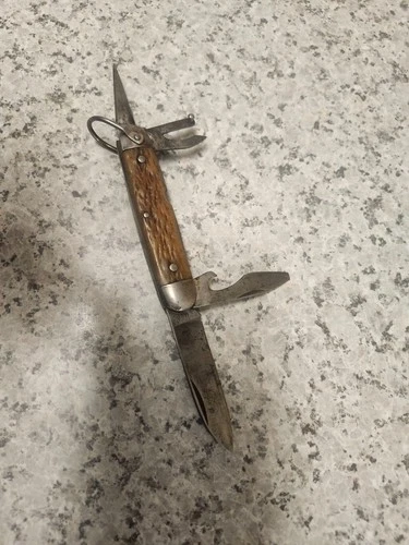 Vintage 4 Blade Utility Scout Pattern Folding Knife WW2 UTILITY KNIFE-MILITARY