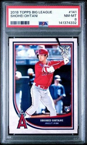SHOHEI OHTANI 2018 TOPPS BIG LEAGUE #141 📈 PSA 8 NRMT-MINT 🔥 ROOKIE CARD RC