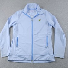 Magnolia Lane Jacket Womens Medium Blue White Stripe Masters Full Zip Golf