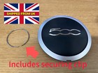 AFTERMARKET FIAT 500 HUB CAP SILVERY INCLUDES SECURING CLIP SINGLE