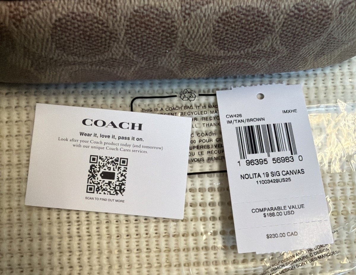 Coach Outlet Nolita 19 In Signature Canvas - Gold/Tan/Brown | eBay