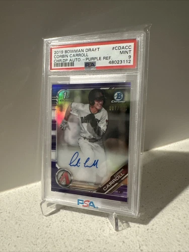 2019 1st Bowman Chrome Corbin Carroll Purple Refractor Auto PSA 9 /250