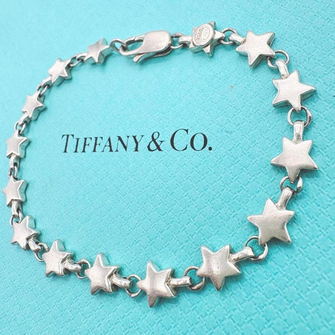ゆうゆうさん専用 Tiffany & Co. シルバー925 Tiffany & Co. Puff Star Bracelet Chain Link 925 Silver Used from