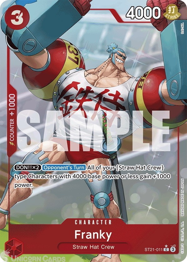 ST21-011 Franky : Common Alternative Art Foil English One Piece TCG Card : ST21: