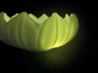 Vintage UV Glow Westmoreland White Milk Glass Cupped Lotus Tulip Bowl