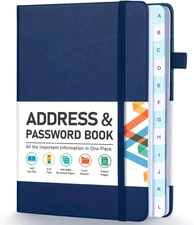 Address Book, Address and Password Keeper Book with Alphabetical Tabs, Hardcover
