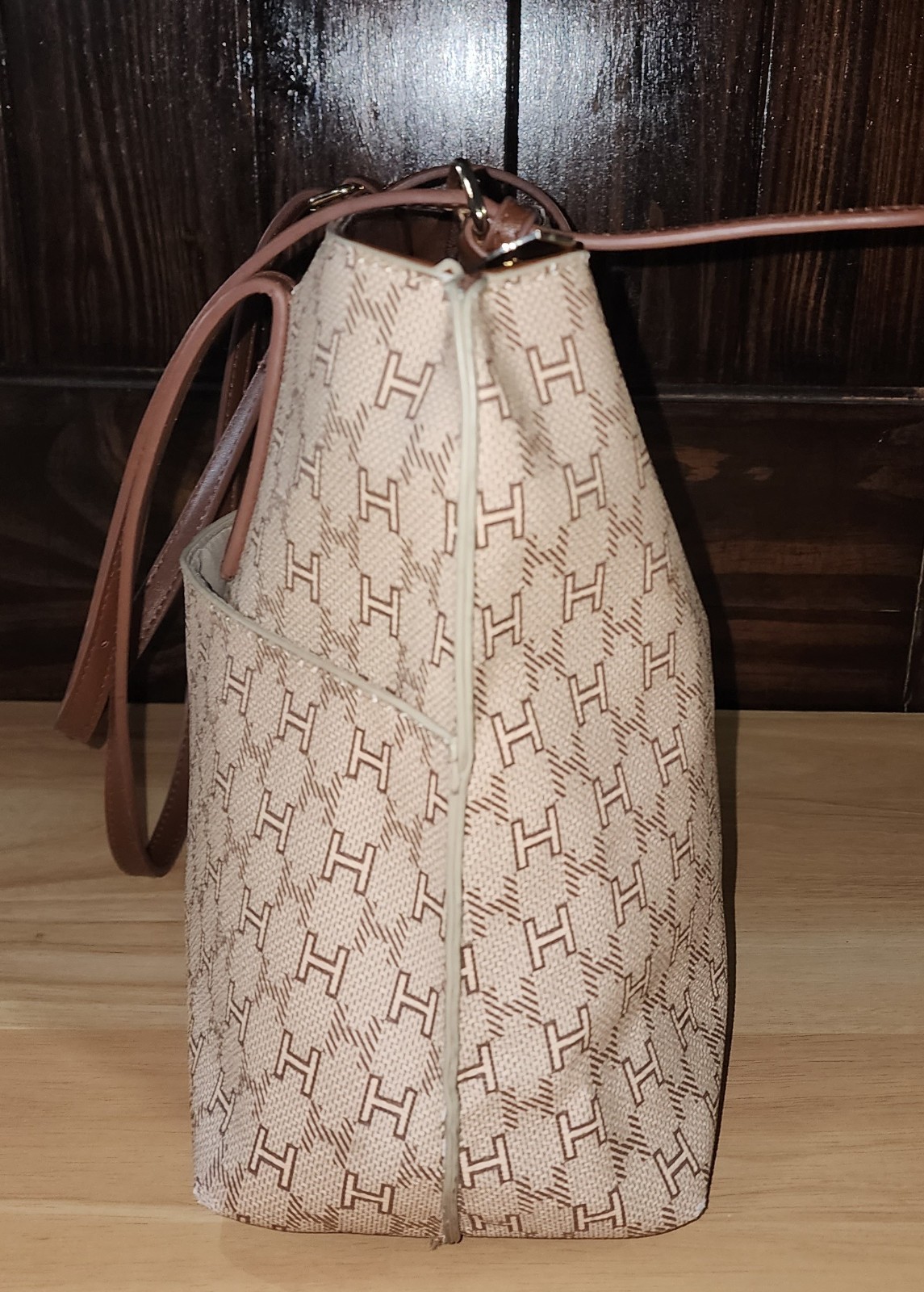 Halston Handbag Monogram Pattern Shoulder Bag Wom… - image 3