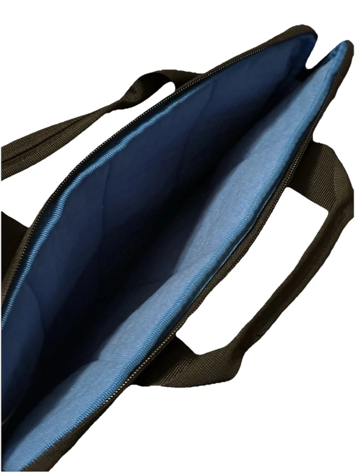 Bolsa para computadora portátil Dell Business Travel de 15 pulgadas de cuero negro premium, acolchada, de lujo Foto 3 de 4