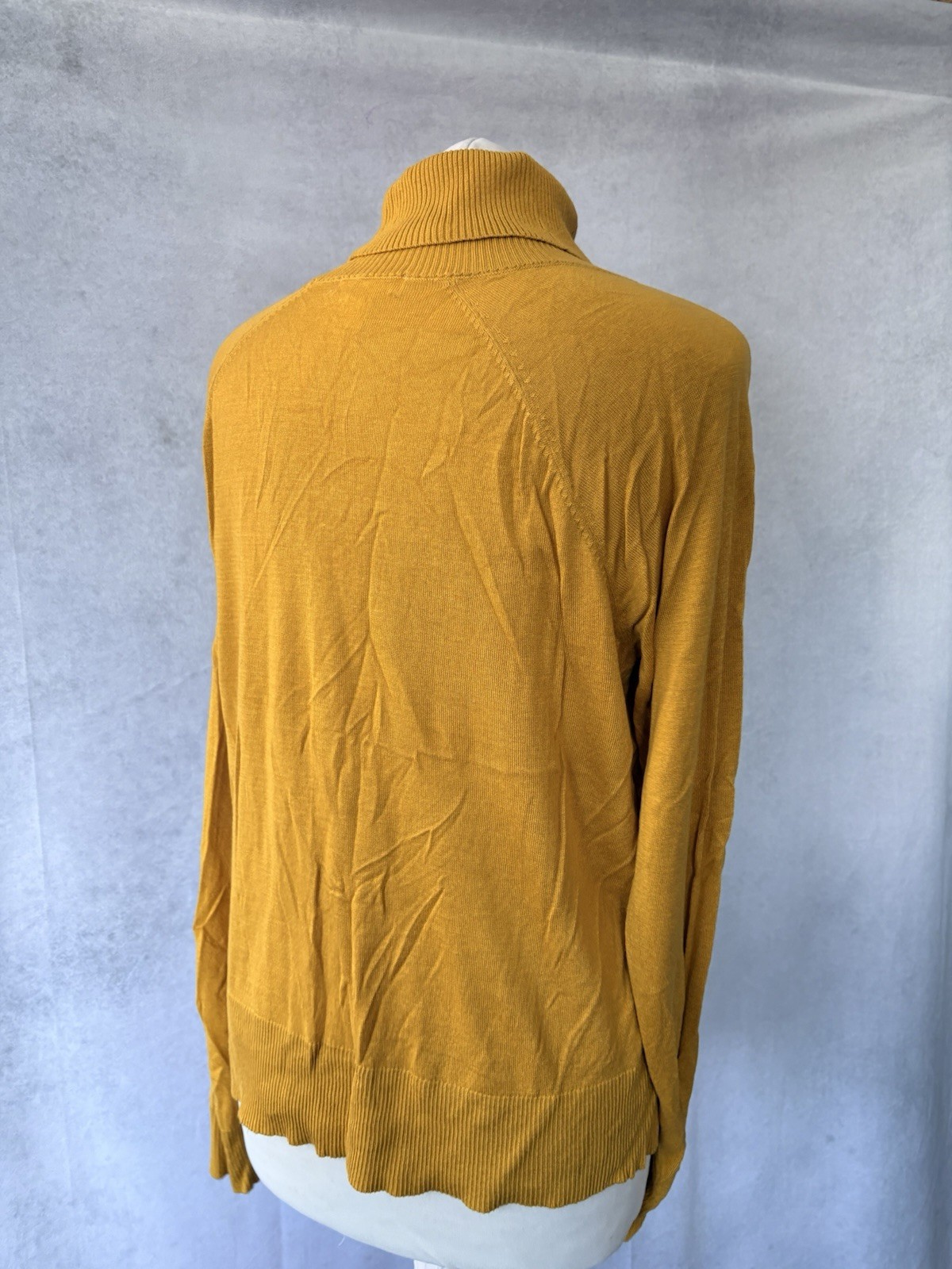 H&M Mustard Roll Neck Jumper L Long Sleeve Pulllver Acrylic Blend Knit Women’s thumbnail 4