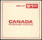 Canada Stamps — Booklet Pane of 25 — 1968, Queen Elizabeth II #457 (BK57) MNH