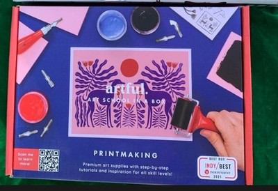 Kunstvolle Kunstschule in einer Box Druckgrafik Linolschnitt Linolschneideset Ohh Hirsch 