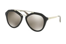 Luxe Modern Prada Women's Sunglasses SPR12QA 1AB1C0 Cinema Black  Gold Mirror