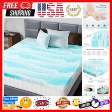 Full Size Comfort with 2 Inch Cooling Memory Foam Mattress Topper - CertiPUR-US