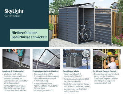 Gartenhaus Skylight Pent 4x6 Gerätehaus 117 x 177 cm Geräteschuppen | Canopia