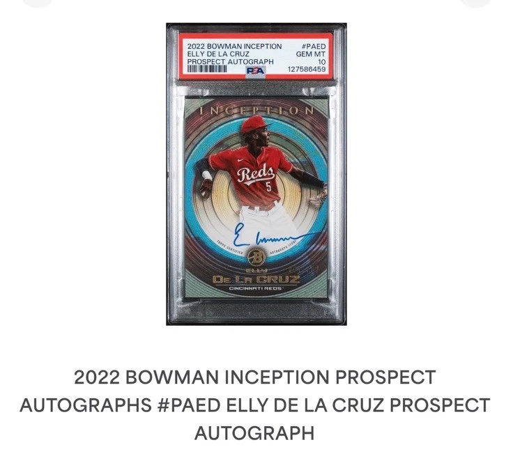2022 Bowman Inception Elly De La Cruz Prospect Autograph /200 Reds PSA GEM 💎 10 - Image 4 of 4