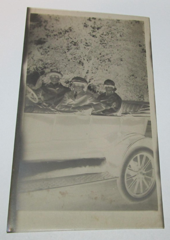 Vintage Photo Military WWII Negative Soldiers In a Roadster Car 2 3/4" x 4 1/2"