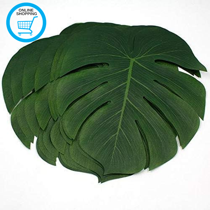 30 Pcs 8 Inch Artificial Tropical Palm Leaves Monstera Plant Leaves for Hawaiian