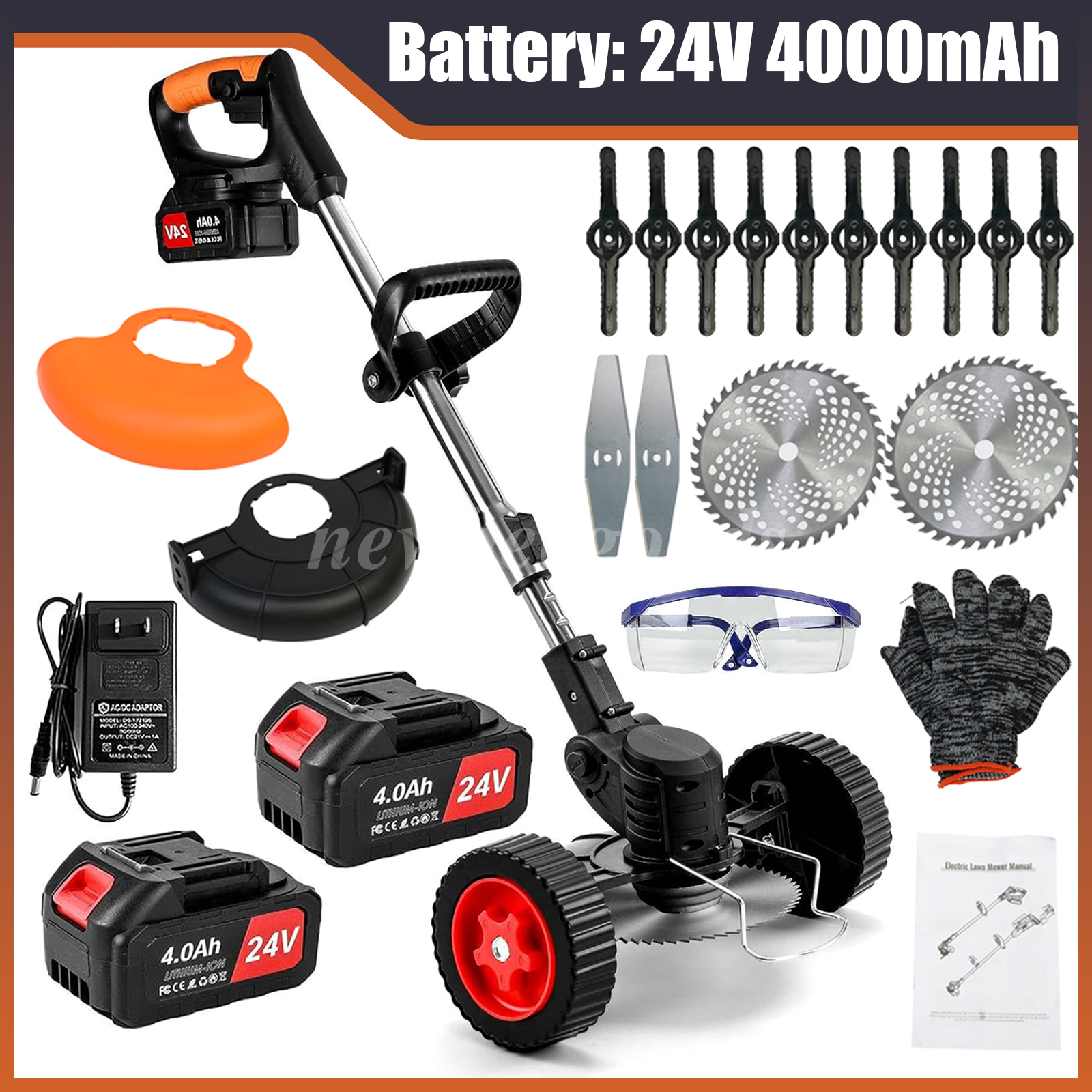 Cordless Electric Weed Eater Grass Trimmer Brush Cutter Lawn Edger Kit  