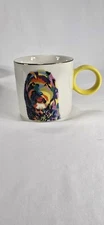 Tabitha Brown Stoneware Mug Colorful Doodle Dog