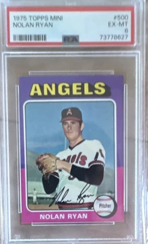 1975 Topps Mini Nolan Ryan #500 Base Set PSA 6 California Angels Baseball