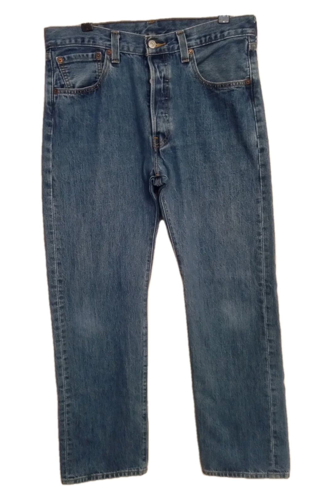 Levis 501 XX Heavy Button Fly Straight Leg Medium Wash Mens 34 32 Made In Mexico
