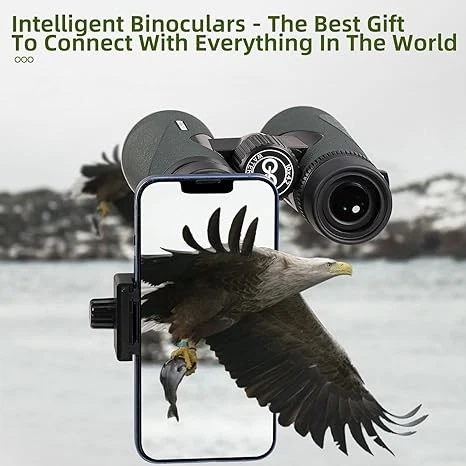 GLLYSION 12x50 professional HD binoculars with phone adapter