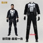 The Punisher: One Last Kill Outfits Cosplay Men Costume Coat Vest Pants Suit Set