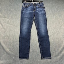 7 For All Mankind Women's Jeans Size 27 Blue Denim Skinny Cropped Guenevere