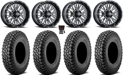 ITP Momentum 14'' Wheels Milled 28'' Incursion A/T Tires Polaris RZR Turbo S / RS1