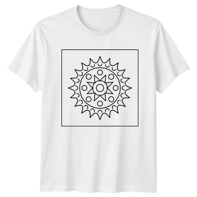 Geometrisches Sunburst Design Herren T-Shirt Damen Tee Grafik Oberteil Unisex