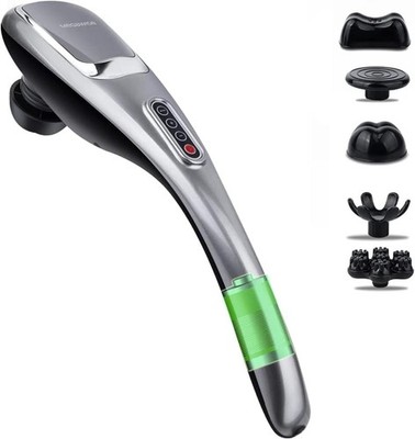 Quiet Powerful Silver Back Massager 5 Modes 5 Speeds Ergonomic Design