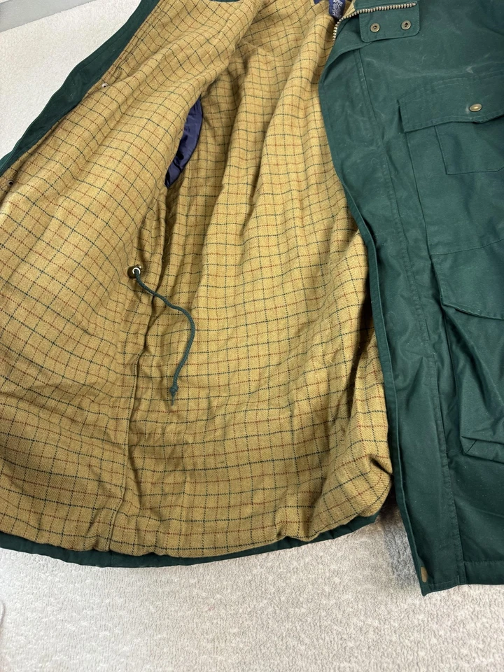 Lands' End Jacket Mens Large Green Wool Lined Thermolite Insulated Field Parka - Image 3 of 4