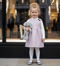 Girls Woolen Vest  Dress  Baby Doll Mini Dress Runs Small Pls Order 1–2 Sizes Up