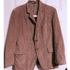 Jordache Men's Brown Corduroy Blazer Jacket Classic Vintage Style Academic