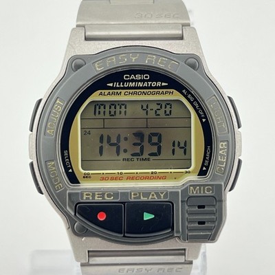 Casio Quartz A-V3 Voice Recorder 1589 Digital Vintage Men's Watch