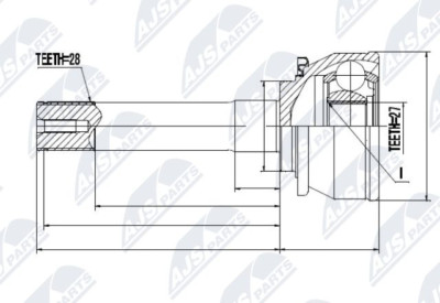 NPZ-MS-016 NTY Joint Kit, Drive Shaft for Mitsubishi
