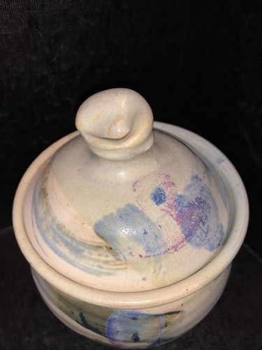 Stoneware Clay Art Deco Hand Made Jar Author Sign Made In France - Picture 3 of 11