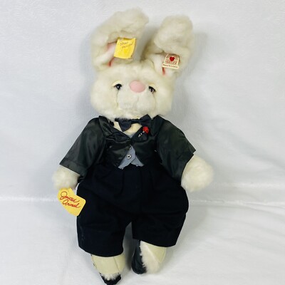 Heartline Vtg 1985 Lord Harrington Jointed Plush Bunny Rabbit in Tuxedo 24'' Tags